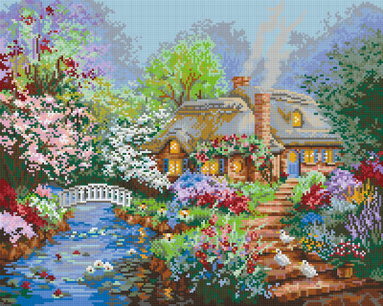 Dream Cottage Sixteen [16] Baseplate PixelHobby Mini-mosaic Art Kit